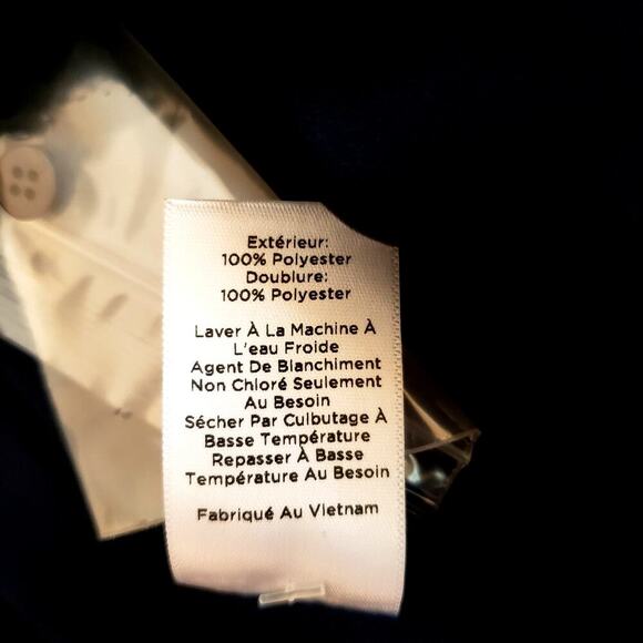 Talbots Blue Swiss Dot Blouse Sheer Long Sleeve Button Front | Size XL - Picture 9 of 11